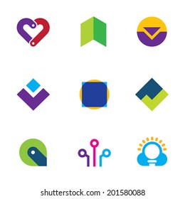 Creative innovation creating success set foundation care logo icon vector