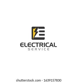 Creative Innovation Electrician Service Concept Logo Stock Vector ...