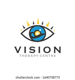 Creative Innovation for Eye Vision Concept Logo Design Template