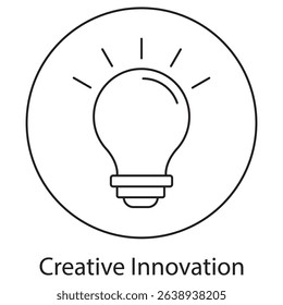 Creative Innovation icon, Ignite Ideas Fueling Growth Through Creative Innovation, From Concept to Breakthrough The Power of Creative Thinking, vector