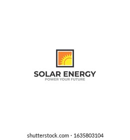Creative innovation leaf energy sun power vector logo design