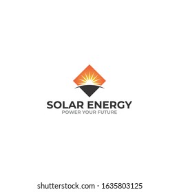 Creative innovation leaf energy sun power vector logo design
