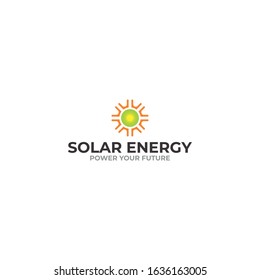 Creative innovation leaf energy sun power vector logo design