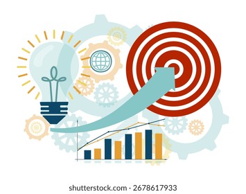 Innovación Creativa y Éxito Ilustración vectorial Objetivo