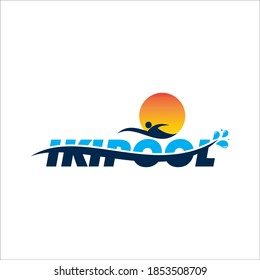 Innovación creativa para la piscina Concepto Modelo de diseño de logotipo