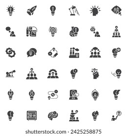 Creative Innovation vector icons set, modern solid symbol collection, filled style pictogram pack. Signs, logo illustration. Set includes icons as  Creativity, Idea Light bulb, Brainstorm, Inspiration