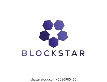 Diseño creativo e innovador del logotipo de la estrella del bloque