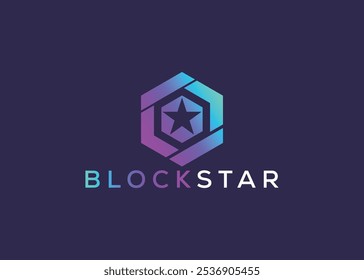 Criativo e inovador design de logotipo de estrela de bloco