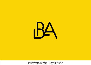 Creative Innovative Initial BA logo and AB logo. BA Letter Minimal luxury Monogram. Professional initial design. Premium Business typeface. Alphabet symbol and sign.