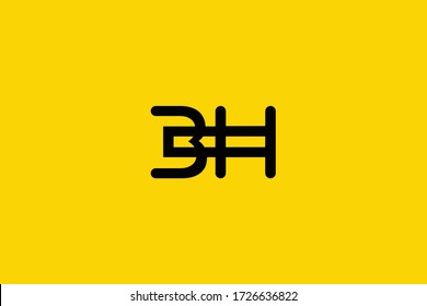 Creative Innovative Initial BH logo and HB logo. B Letter Minimal luxury Monogram. H Professional initial design. Premium Business typeface. Alphabet symbol and sign.