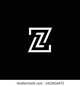 Creative Innovative Initial Letter logo ZZ Z with Black Background