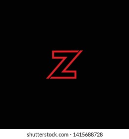 Creative Innovative Initial Letter logo ZZ Z with Black Background