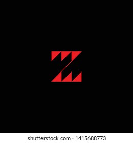 Creative Innovative Initial Letter logo ZZ Z with Black Background