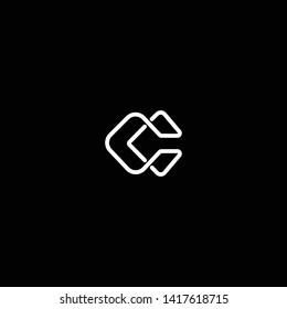 Creative Innovative Initial Letter logo CC C with Black Background