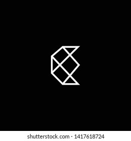 Creative Innovative Initial Letter logo CC C with Black Background