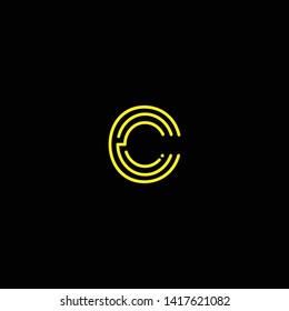 Creative Innovative Initial Letter logo CCC with Black Background