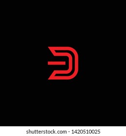 Creative Innovative Initial Letter logo DD D with Black Background