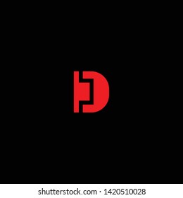 Creative Innovative Initial Letter logo DD D with Black Background