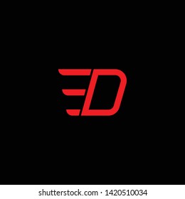 Creative Innovative Initial Letter logo DD D with Black Background