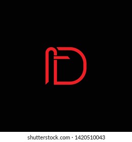 Creative Innovative Initial Letter logo DD D with Black Background