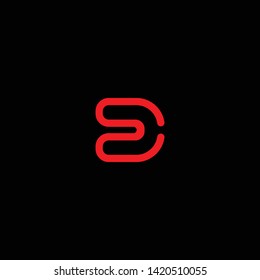 Creative Innovative Initial Letter logo DD D with Black Background