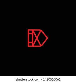 Creative Innovative Initial Letter logo DD D with Black Background