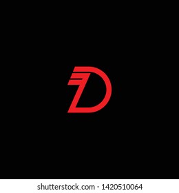Creative Innovative Initial Letter logo DD D with Black Background
