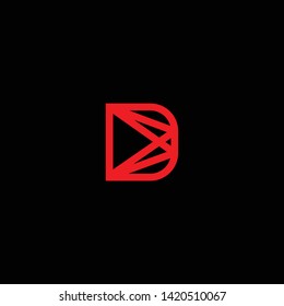 Creative Innovative Initial Letter logo DD D with Black Background
