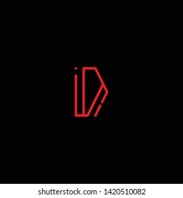 Creative Innovative Initial Letter logo DD D with Black Background