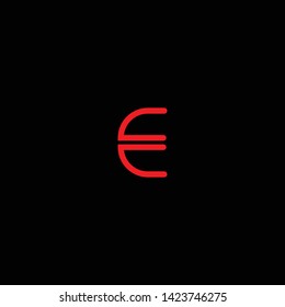 Creative Innovative Initial Letter logo EE E with Black Background