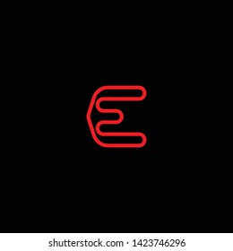 Creative Innovative Initial Letter logo EE E with Black Background