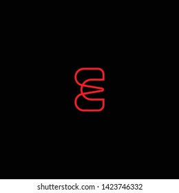 Creative Innovative Initial Letter logo EE E with Black Background