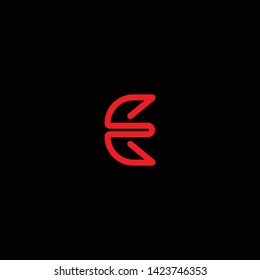 Creative Innovative Initial Letter logo EE E with Black Background