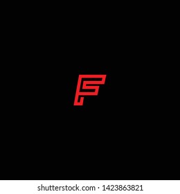 Creative Innovative Initial Letter logo FF F with Black Background