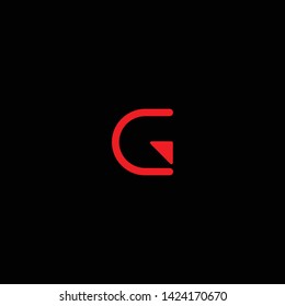 Creative Innovative Initial Letter logo GG G with Black Background