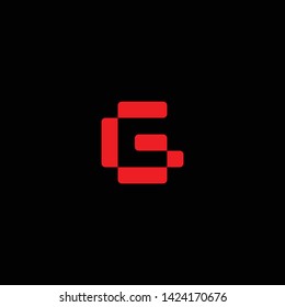 Creative Innovative Initial Letter logo GG G with Black Background