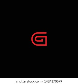 Creative Innovative Initial Letter logo GG G with Black Background