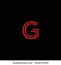 Creative Innovative Initial Letter logo GG G with Black Background