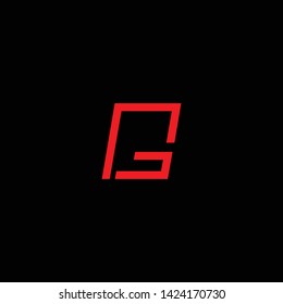 Creative Innovative Initial Letter logo GG G with Black Background