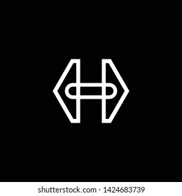 Creative Innovative Initial Letter logo HH H with Black Background