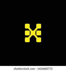 Creative Innovative Initial Letter logo HH H with Black Background
