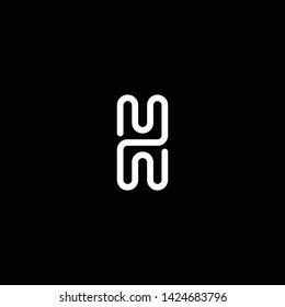 Creative Innovative Initial Letter logo HH H with Black Background