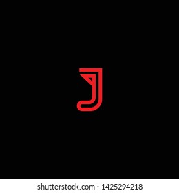 Creative Innovative Initial Letter logo JJ J with Black Background