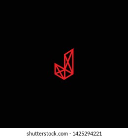 Creative Innovative Initial Letter logo JJ J with Black Background