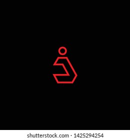 Creative Innovative Initial Letter logo JJ J with Black Background