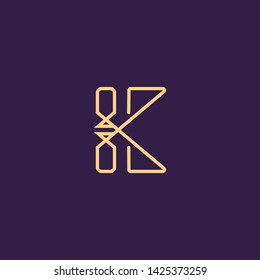 Creative Innovative Initial Letter logo KK K. Minimal luxury Monogram. Professional initial design. Premium Business typeface. Alphabet symbol and sign.