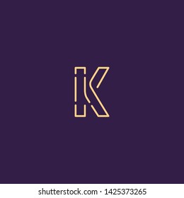 Creative Innovative Initial Letter logo KK K. Minimal luxury Monogram. Professional initial design. Premium Business typeface. Alphabet symbol and sign.