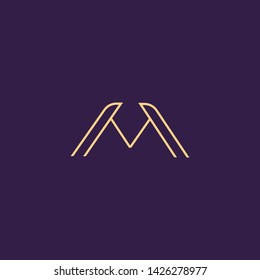 Creative Innovative Initial Letter logo MM M. Minimal luxury Monogram. Professional initial design. Premium Business typeface. Alphabet symbol and sign.
