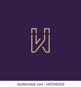 Creative Innovative Initial Letter logo WW W. Minimal luxury Monogram. Professional initial design. Premium Business typeface. Alphabet symbol and sign.