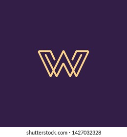 Creative Innovative Initial Letter logo WW W. Minimal luxury Monogram. Professional initial design. Premium Business typeface. Alphabet symbol and sign.
